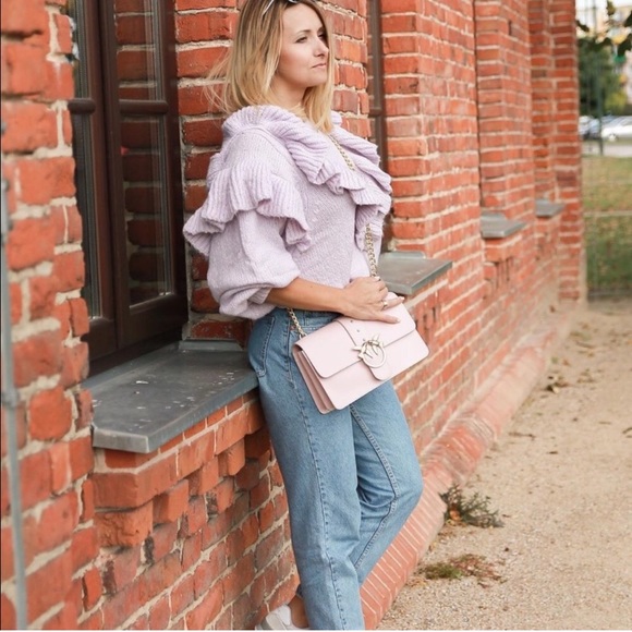 Zara Knit Sweater with Ruffle Trim Size Large - Picture 6 of 8